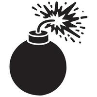 Bomb Illustration Exploding with Burning Fuse and Danger vector