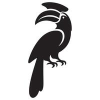 Exotic Toucan Silhouette Illustration Design Template vector