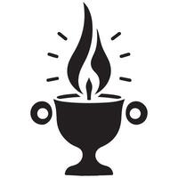 Burning Urn Illustration Symbolizing Remembrance Mourning vector