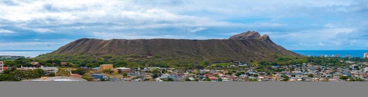 Panoramic View of Diamond Head Crater and Surrounding Area in Oahu photo