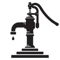 Vintage Water Hand Pump Illustration Providing Fresh Clean Water Source vector