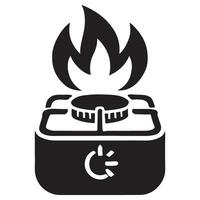 Gas Cooker Silhouette Illustration for Cooking Education Material vector