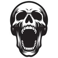 Scary skull silhouette illustration for halloween graphic projects vector
