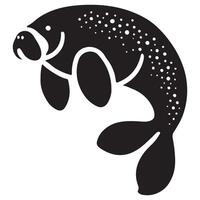 Adorable Manatee Illustration Swimming in Ocean Waters Artwork Design vector
