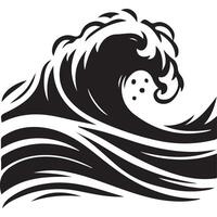 Dynamic Silhouette Ocean Wave Art for Graphic Designs vector