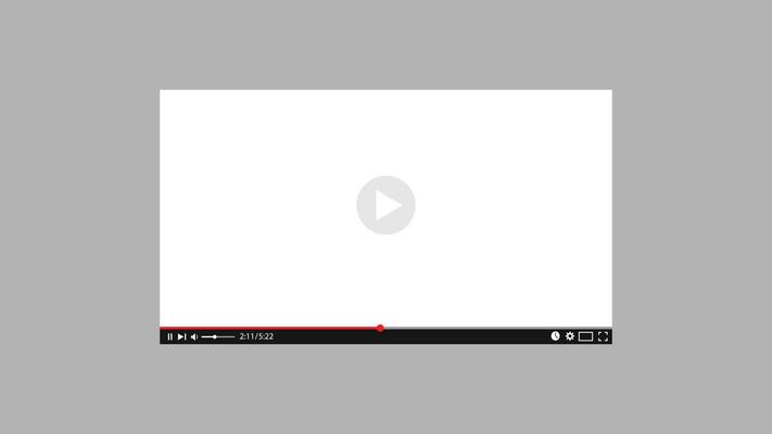 player in grey theme. Element from player mock up and online player user interfac