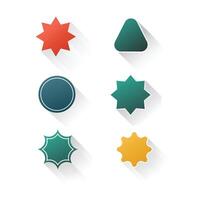 Discount tag icon set Flat design style vector