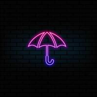 Simple Umbrella Web Illustration. neon style. vector