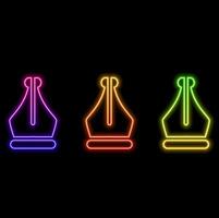 Fountain pen nib icon symbol. neon style. vector