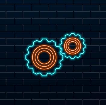 building materials for web sites. icons isolated on white background. neon style. vector