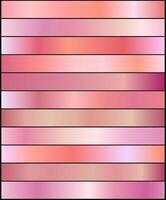 pink gradient. cosa color palette. Pink color gradient swatches collection vector