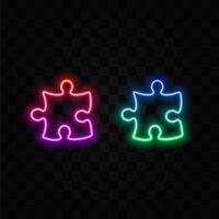puzzle, simple solutions, compatibility, neon problem solving. vector