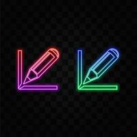 Pencil icon symbol isolated on white background. neon style. vector