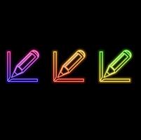 icon illustration graphic of pen fit for web, button for phone. neon style. vector