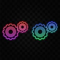 Illustration graphic of setting. neon style. vector