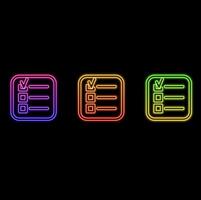 task list icon . exam symbol. exam icon .neon style. white background. web design and mobile design vector