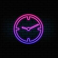 Clock icon showing timekeeping and schedules, neon style. suitable for business, productivity, and time management projects vector