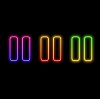 Pause sign icon. neon style. Player navigation button. Gray flat button with shadow. Modern UI website navigation. vector
