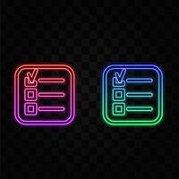 Shopping list line icon for web, mobile and infographics. neon style. dark grey icon isolated on light grey background. vector