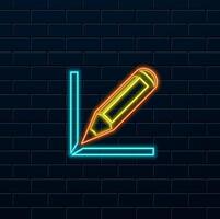 Writing, write, drawing, draw Icon. neon style. vector