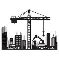 Urban Construction Skyline Silhouette Illustration Project Development vector