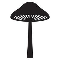 Single Mushroom Silhouette Design for Nature and Food Themes vector