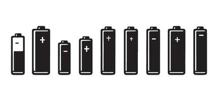 Battery Level Indicators Icon Set for Energy Power vector