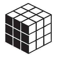 Complex Puzzle Cube Illustration Solving Strategy and Cognitive Skills Improvement vector