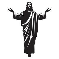 Jesus christ silhouette illustration with open arms design vector