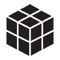 Isometric Rubik's Cube Puzzle Illustration Representing Complexity and Solution vector