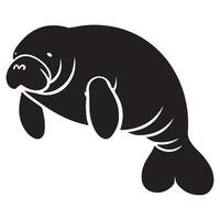 Charming Manatee Silhouette Design for Marine Wildlife Conservation Projects vector