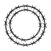 Barbed Wire Circle Silhouette Illustration Security Border Element vector