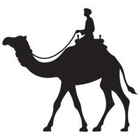 Camel Rider Silhouette Image For Desert Adventure Projects vector