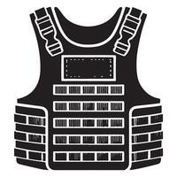 Reinforced Tactical Vest Silhouette For Military And Security Designs vector