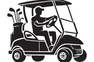 Golf Cart Silhouette Illustration Design Element Graphics vector