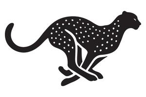 Dynamic Silhouette of a Running Cheetah Illustration for Print vector