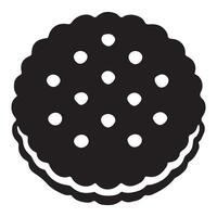 Silhouette Cream Filled Cookie Graphic for Dessert and Food Projects vector