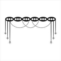 Elegant Decorative Border with Hanging Star Ornaments and Beaded Chain Design vector