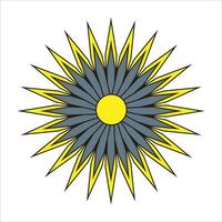 Dynamic Starburst Sunburst Design with Sharp Geometric Spikes in Yellow and Gray for Abstract and Decorative Art vector