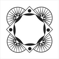Intricate Geometric Frame with Symmetrical Circular and Square Pattern vector