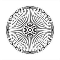 Intricate Ashoka Chakra Symbol with 24 Spokes in Circular Geometric Pattern for Indian Cultural and Patriotic Designs vector