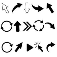Download arrow icon, mouse cursor icon and circle arrow icon. vector