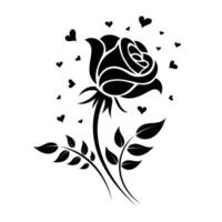 Rose with Floating Hearts vector