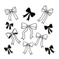 Bow Silhouette Bundle with Ribbon Designs vector