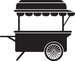 food cart icon set in silhouette vector