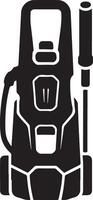 black front view of an electric pressure washer with vector