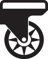silhouette of a front view of a caster wheel vector