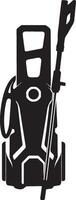 black front view of an electric pressure washer with a white background vector