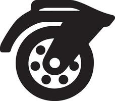 silhouette of a front view of a caster wheel on a white background vector