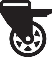 front view of a caster wheel on a white background vector